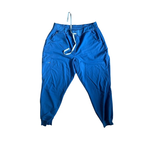 FIGS Zamora Jogger Scrub Pants XL/P Blue Cargo Pocket Medical Nurse - Picture 1 of 8